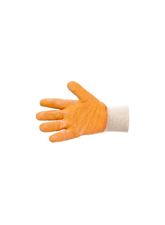 Beorol Gloves Best Once Extra - Use For Rough Construction Work, Made of Cotton / Latex, Orange Color XL - Image 3